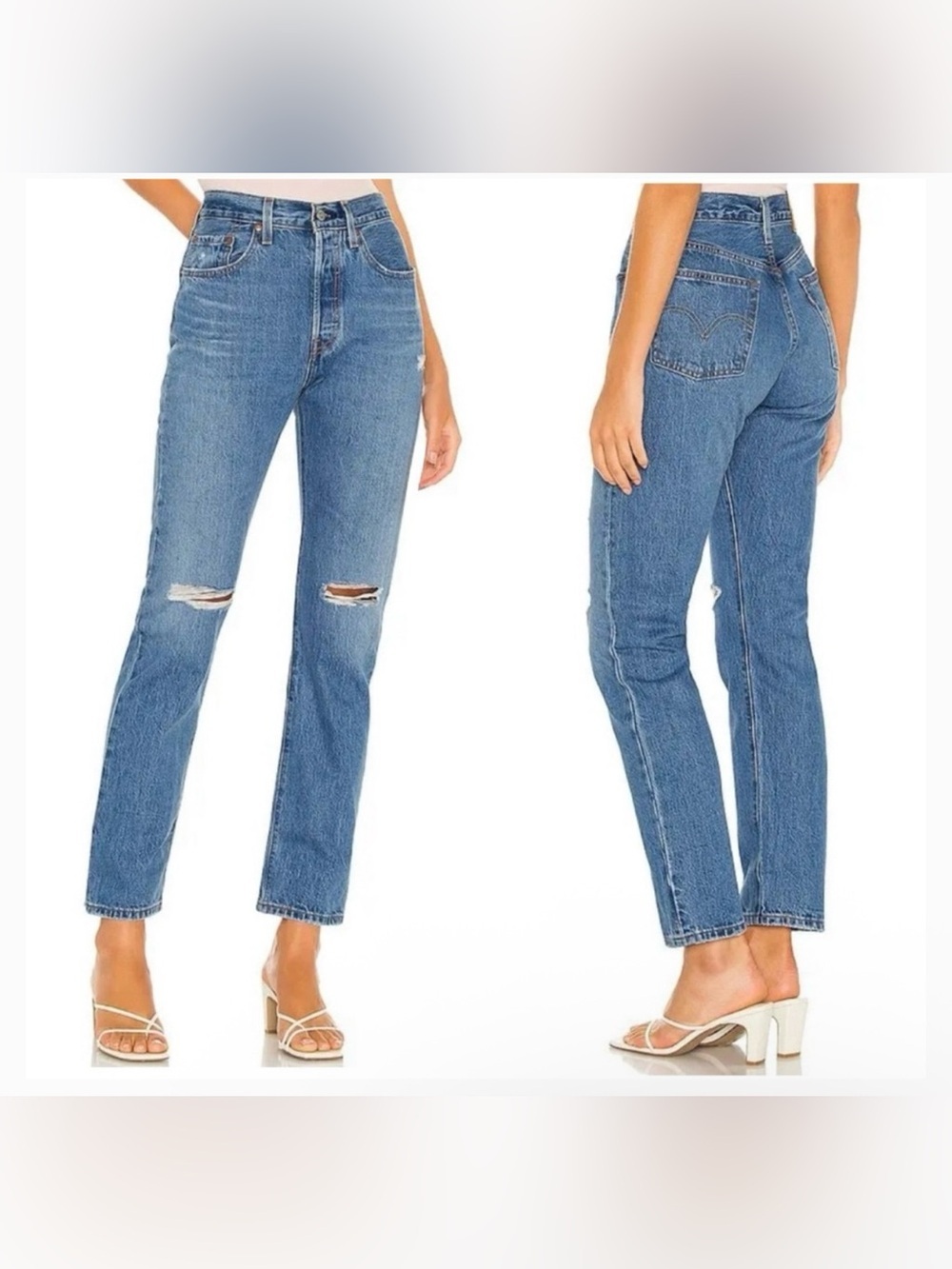 Levi’s 501 ORIGINAL FIT Medium Wash Distressed Women’s JEANS Size 27